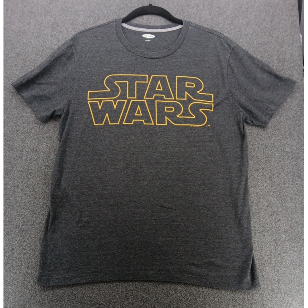 Star Wars Logo‎ Old Navy Dark Gray Short Sleeve T-Shirt Men's Size Medium Crew
